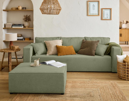 Canapé 3 places - convertible avec coffre - en tissu - Topaze