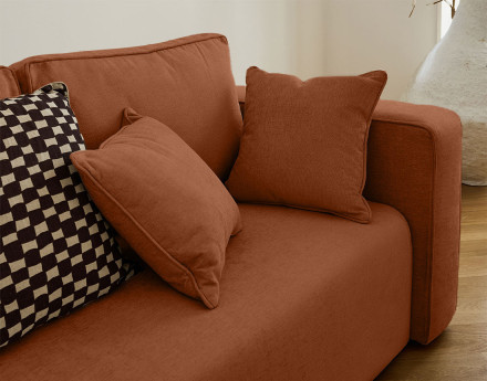 Canapé droit 2 places en tissu Topaze