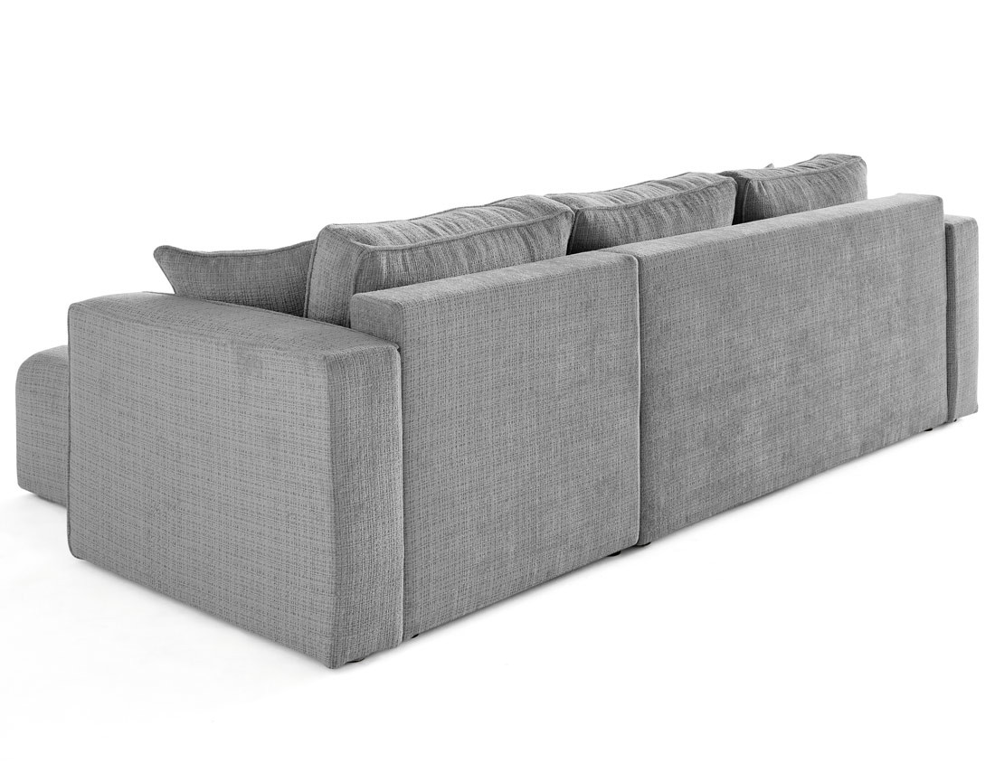 Canapé d'angle déhoussable réversible 4 places en velours texturé Topaze