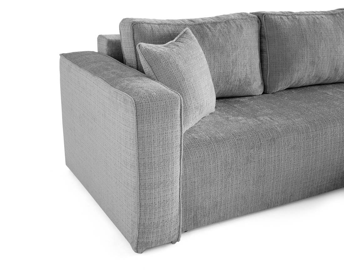 Canapé d'angle déhoussable réversible 4 places en velours texturé Topaze