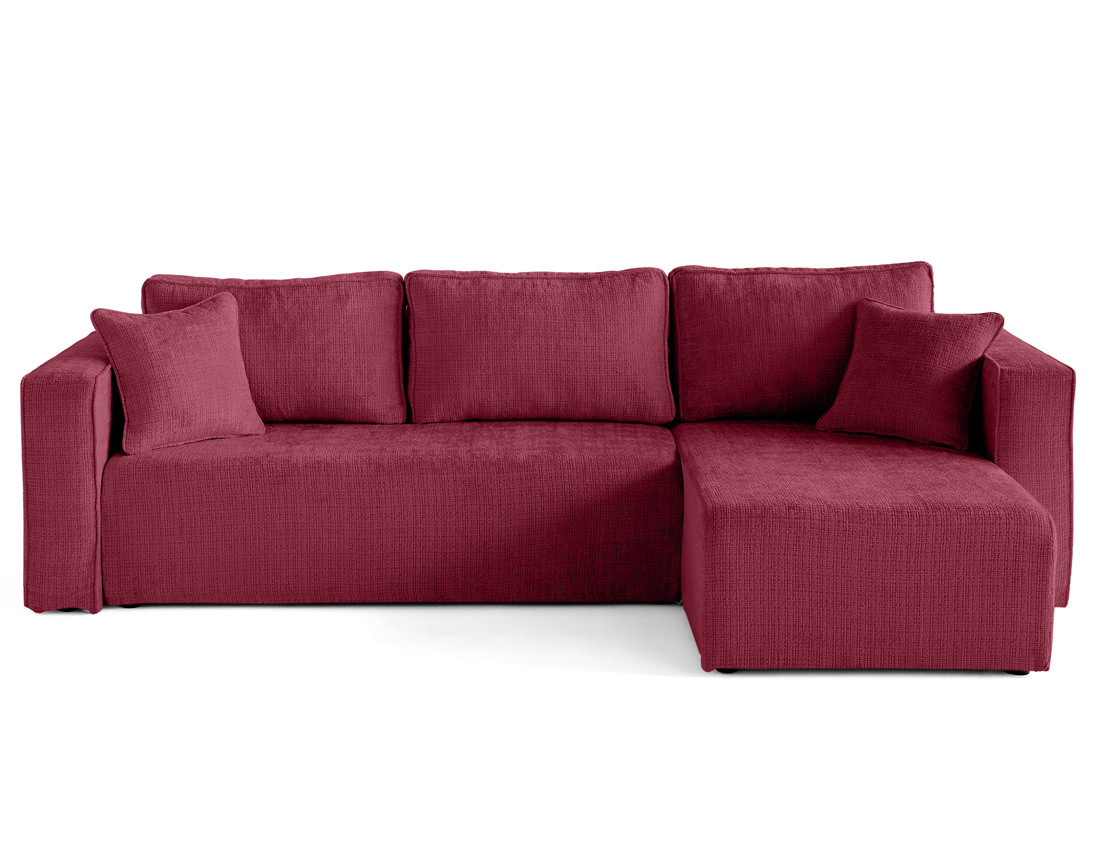 Housse en velours texturé pour canapé d'angle réversible 4 places