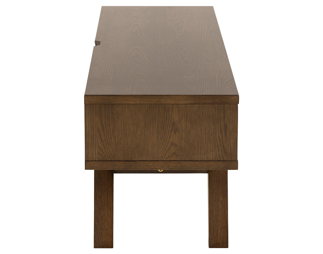 Meuble tv chêne foncé 2 tiroirs 150 cm Pauline