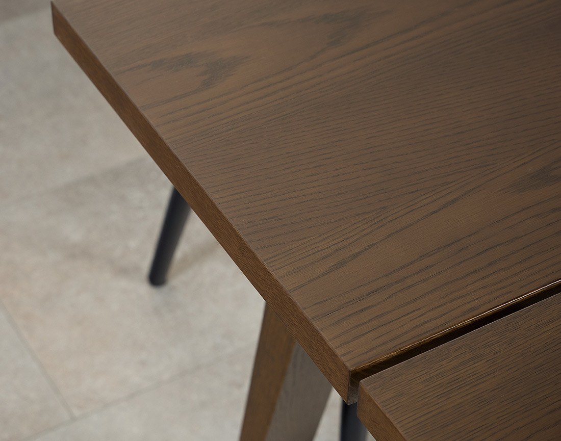 Table à manger rectangulaire chêne foncé 6 personnes Pauline