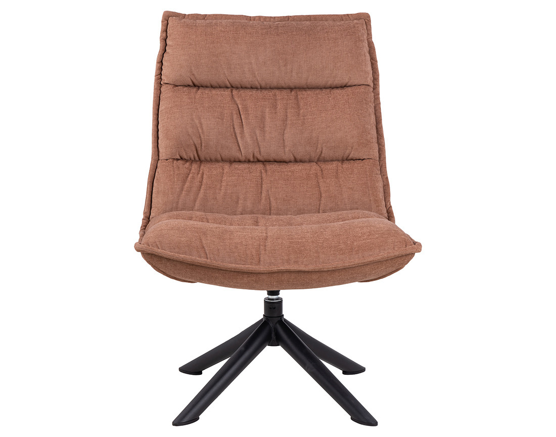 Fauteuil pivotant pieds en acier en tissu chenille Mellow