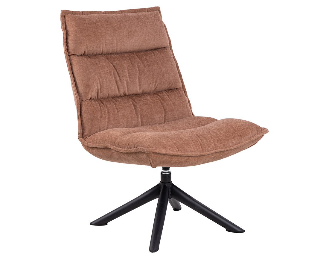 Fauteuil pivotant pieds en acier en tissu chenille Mellow