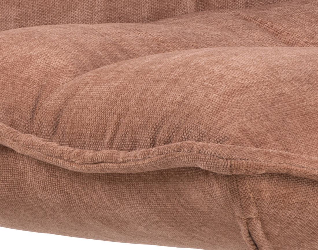 Fauteuil pivotant pieds en acier en tissu chenille Mellow