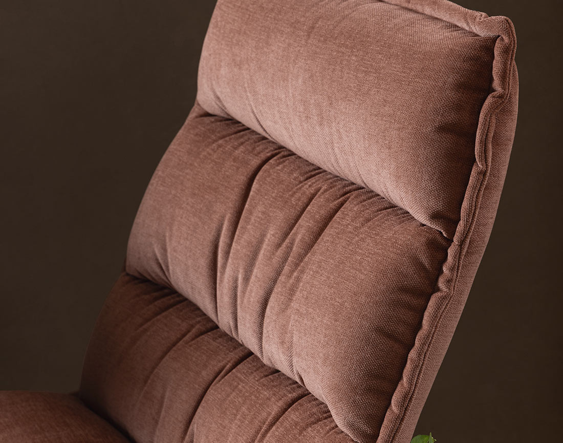 Fauteuil pivotant pieds en acier en tissu chenille Mellow