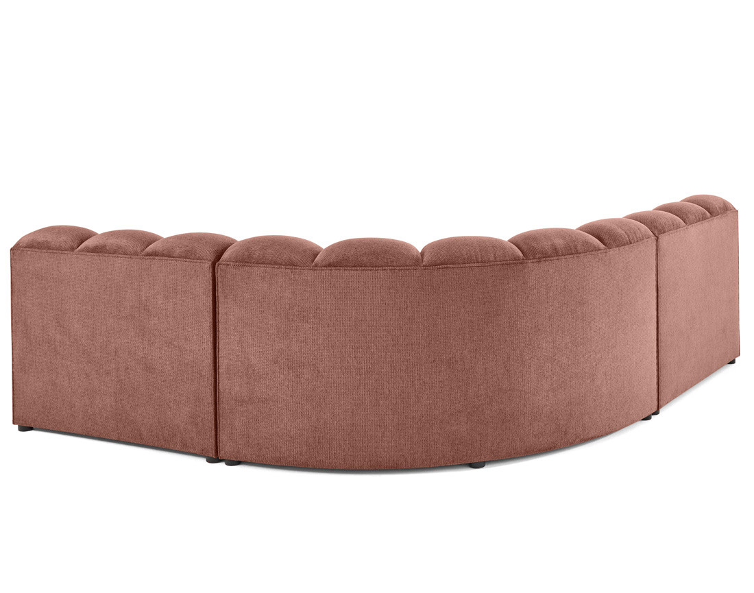 Canapé modulable d'angle réversible 4 places sans accoudoirs en tissu texturé Debbie