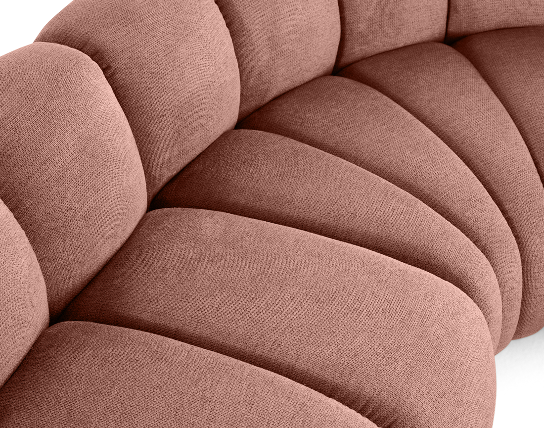 Canapé modulable d'angle droit 5 places en tissu texturé Debbie