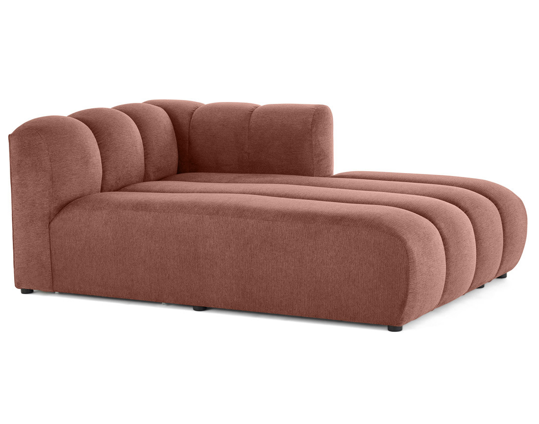Module d'assise méridienne droit en tissu texturé Debbie
