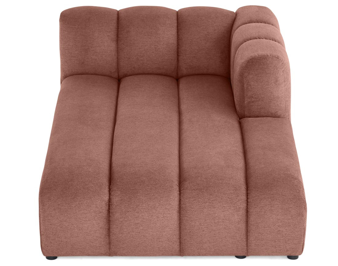 Module d'assise méridienne droit en tissu texturé Debbie