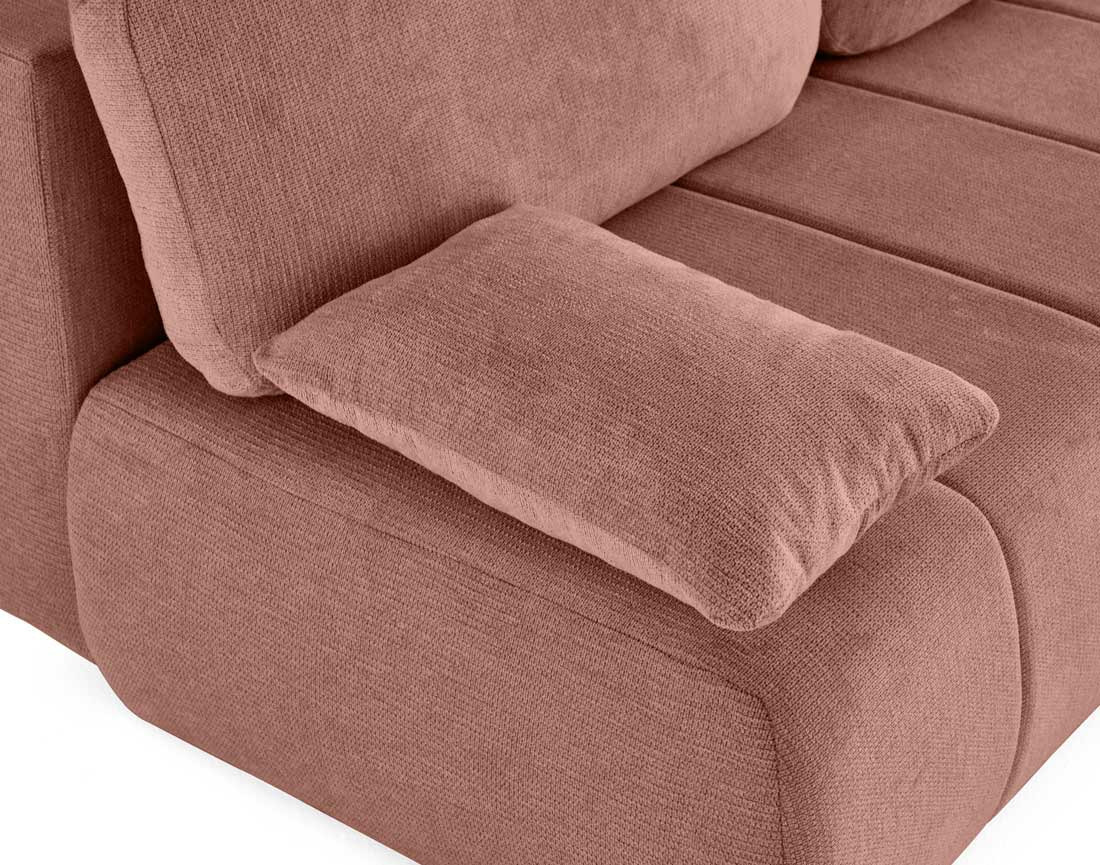 Canapé droit 3 places convertible avec coffre en tissu texturé Harper