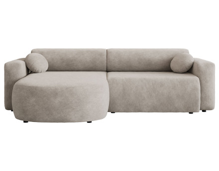 Canapé d'angle réversible 4 places convertible avec coffre en tissu Brunello