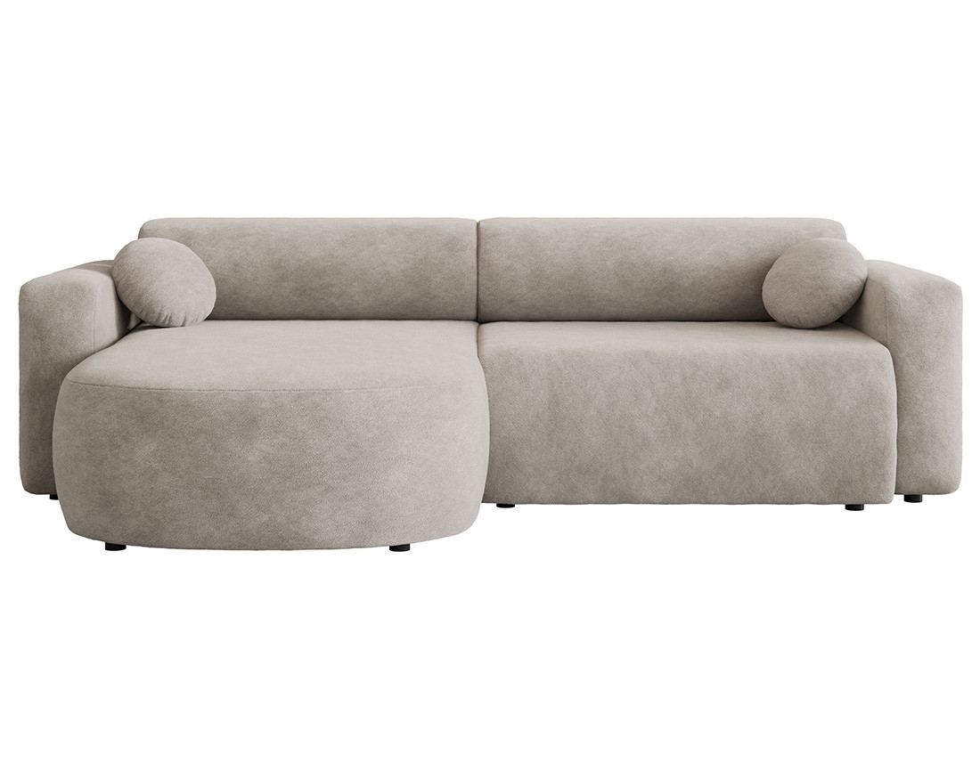 Canapé d'angle réversible 4 places convertible avec coffre en tissu Brunello