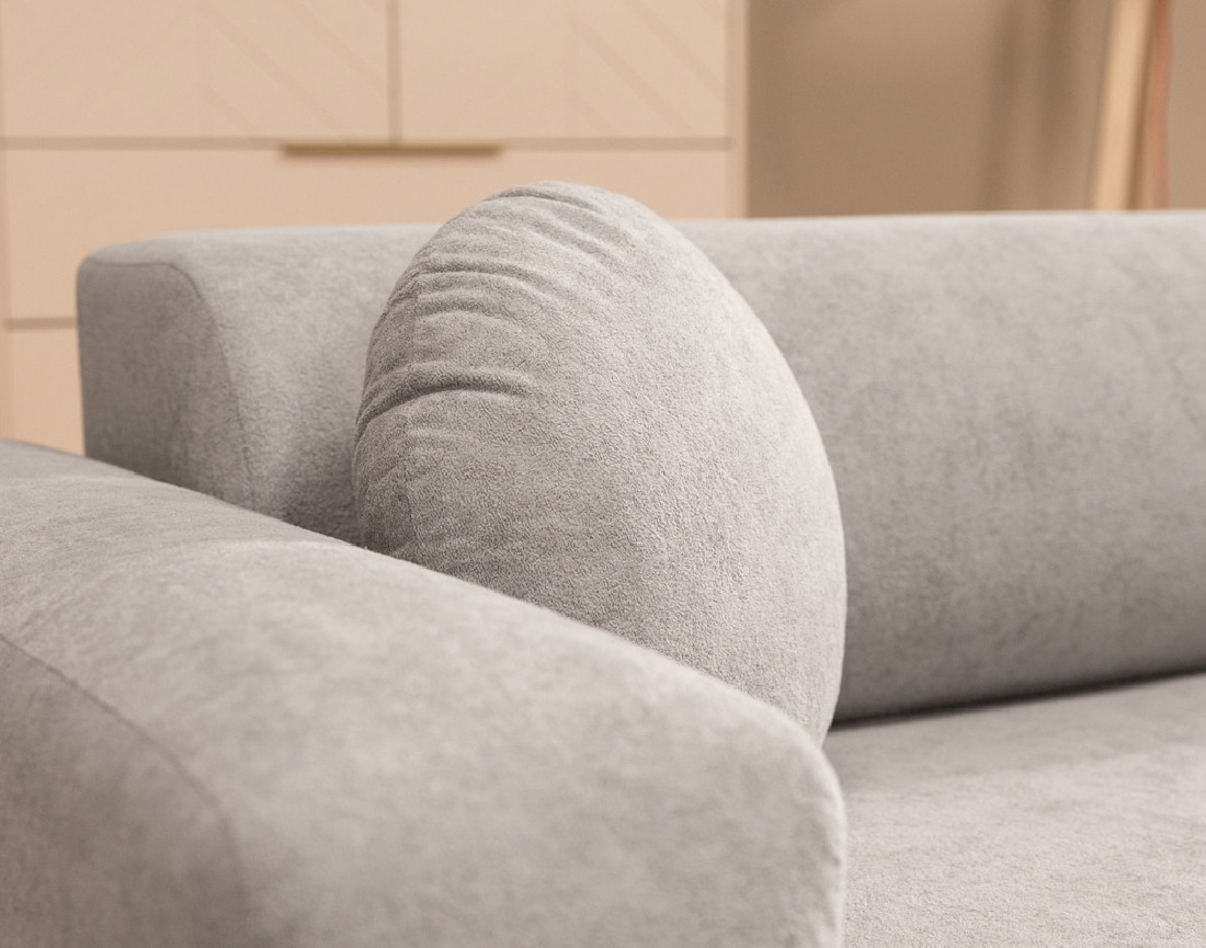 Canapé d'angle réversible 4 places convertible avec coffre en tissu Brunello