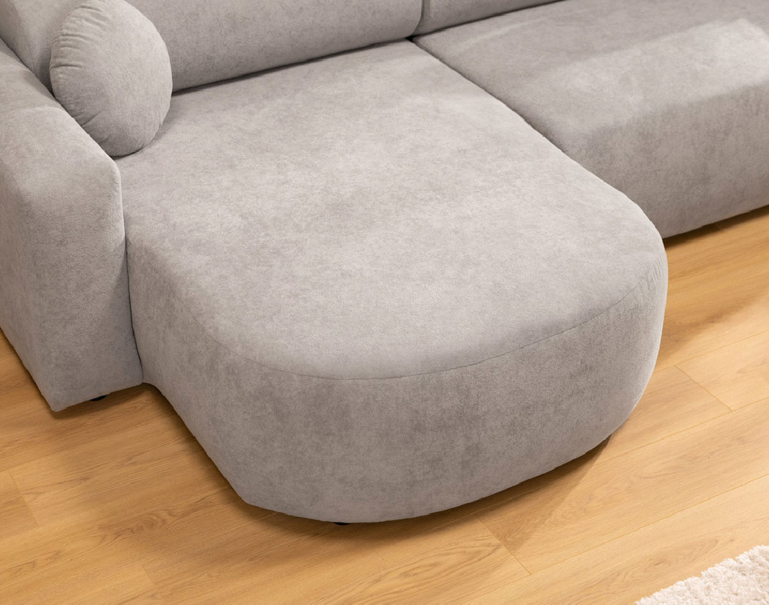 Canapé d'angle réversible 4 places convertible avec coffre en tissu Brunello