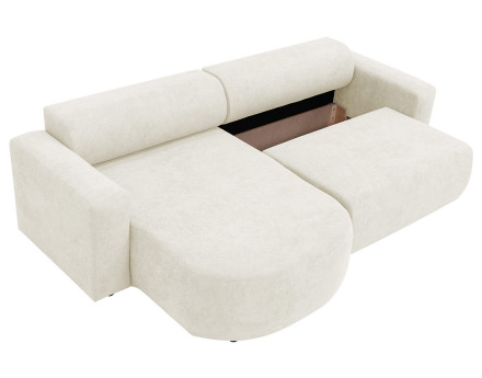 Canapé d'angle réversible 4 places convertible avec coffre en tissu Brunello