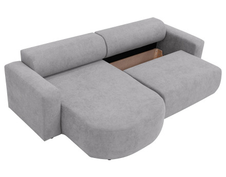 Canapé d'angle réversible 4 places convertible avec coffre en tissu Brunello