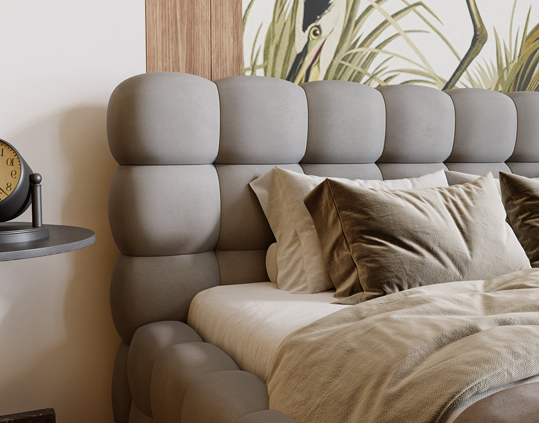 Lit coffre 180x200 cm sommier inclus en velours Darling