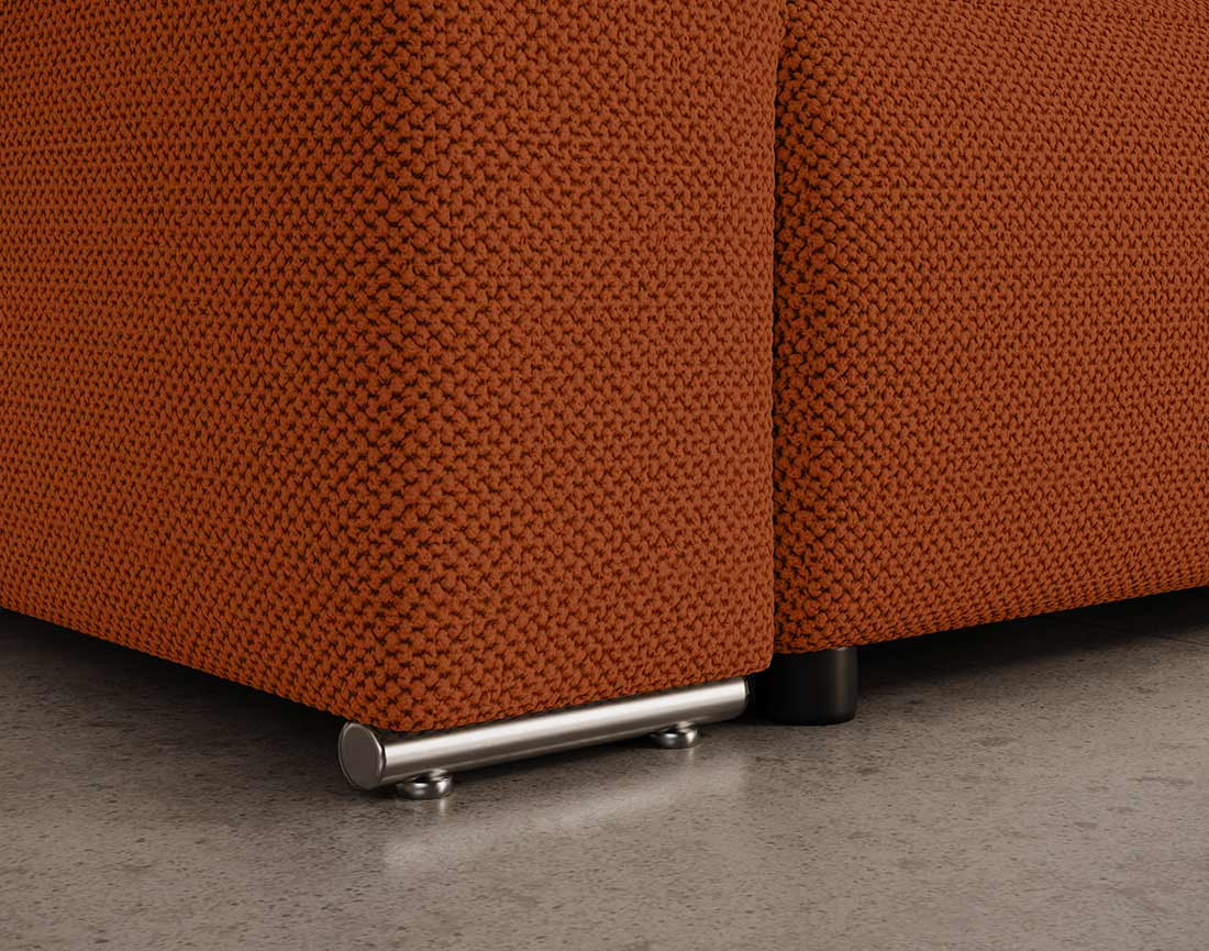 Canapé panoramique en U 7 places convertible avec coffre en tissu texturé Gabriel