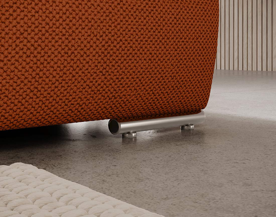 Canapé panoramique en U 7 places convertible avec coffre en tissu texturé Gabriel