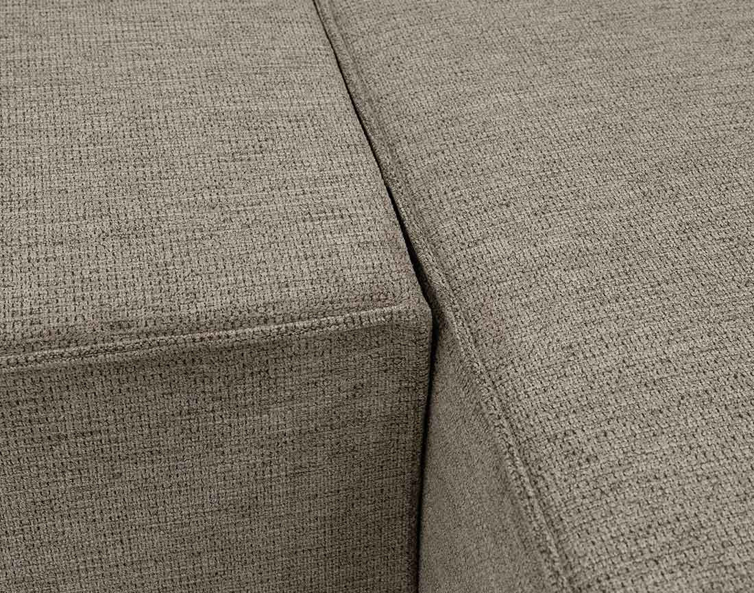 Canapé panoramique en U 7 places convertible avec coffre en tissu texturé Cezanne