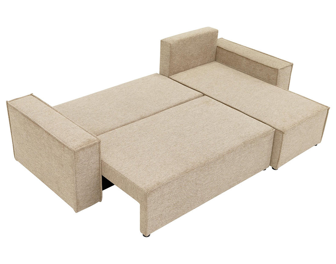 Canapé d'angle réversible 4 places convertible avec coffre en tissu texturé Cezanne