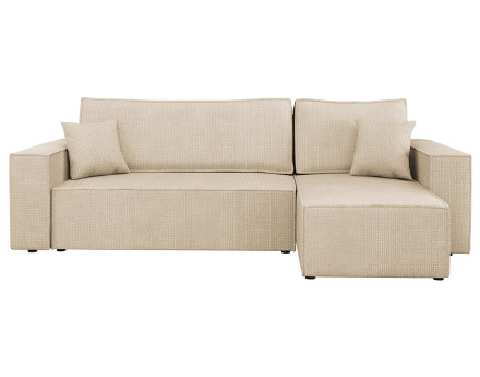 Canapé d'angle réversible 4 places convertible avec coffre en tissu texturé Cezanne