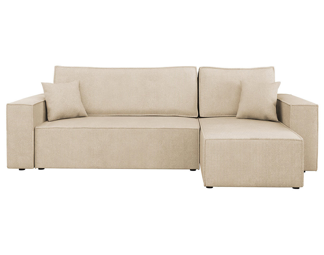 Canapé d'angle réversible 4 places convertible avec coffre en tissu texturé Cezanne