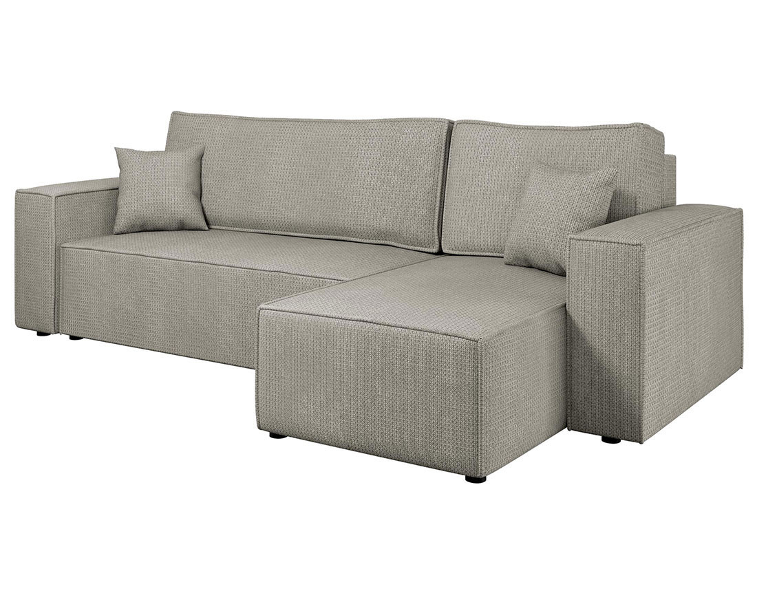 Canapé d'angle réversible 4 places convertible avec coffre en tissu texturé Cezanne