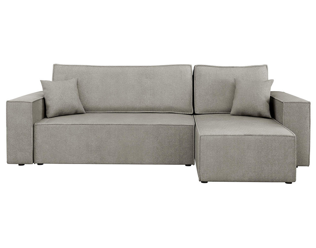 Canapé d'angle réversible 4 places convertible avec coffre en tissu texturé Cezanne