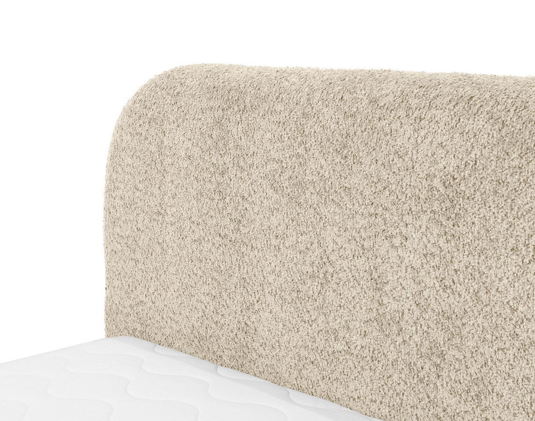 Lit coffre 140x200 cm en tissu bouclette Orane