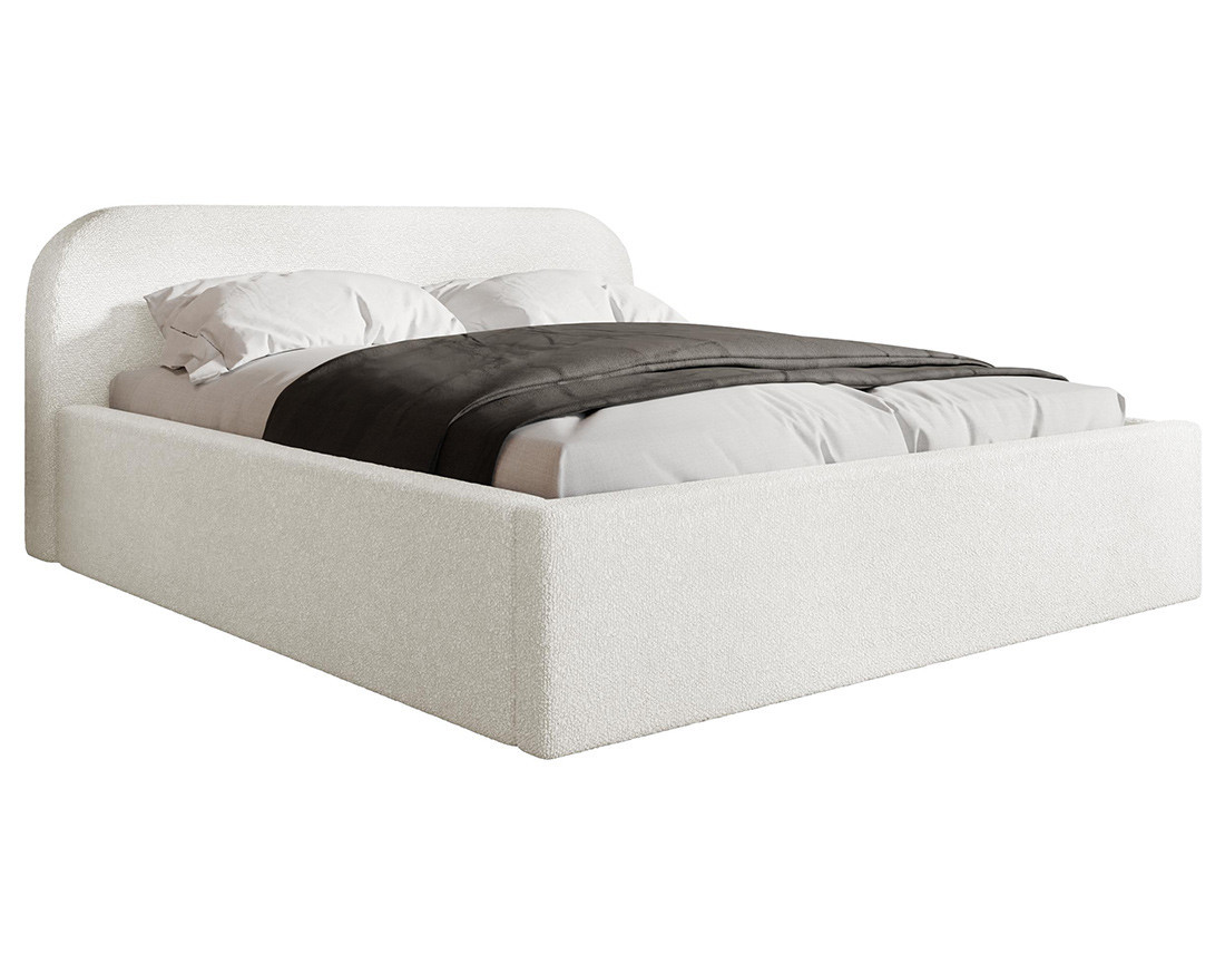 Lit coffre 160x200 cm en tissu bouclette Orane