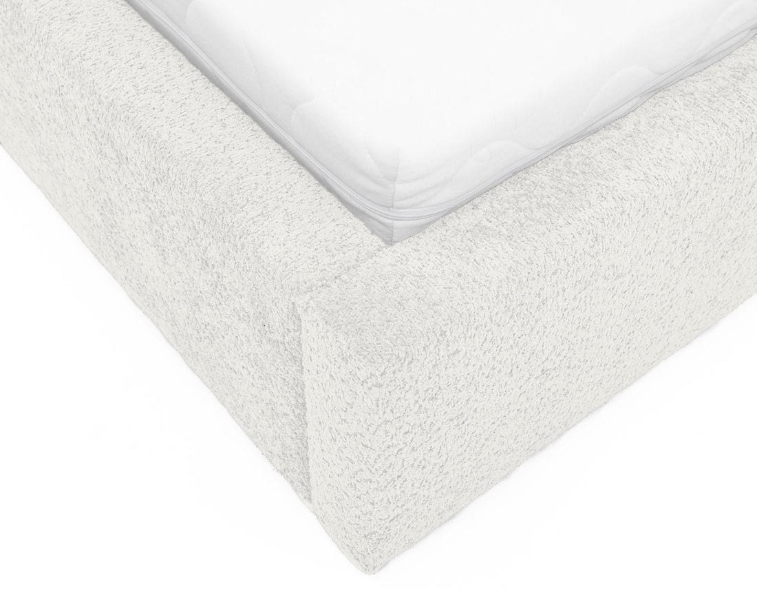 Lit coffre 160x200 cm en tissu bouclette Orane