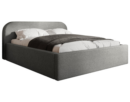 Lit coffre 180x200 cm en tissu bouclette Orane