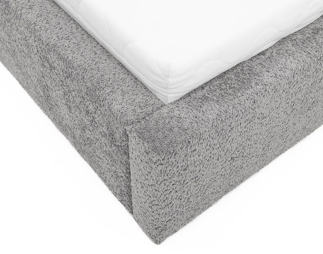 Lit coffre 180x200 cm en tissu bouclette Orane