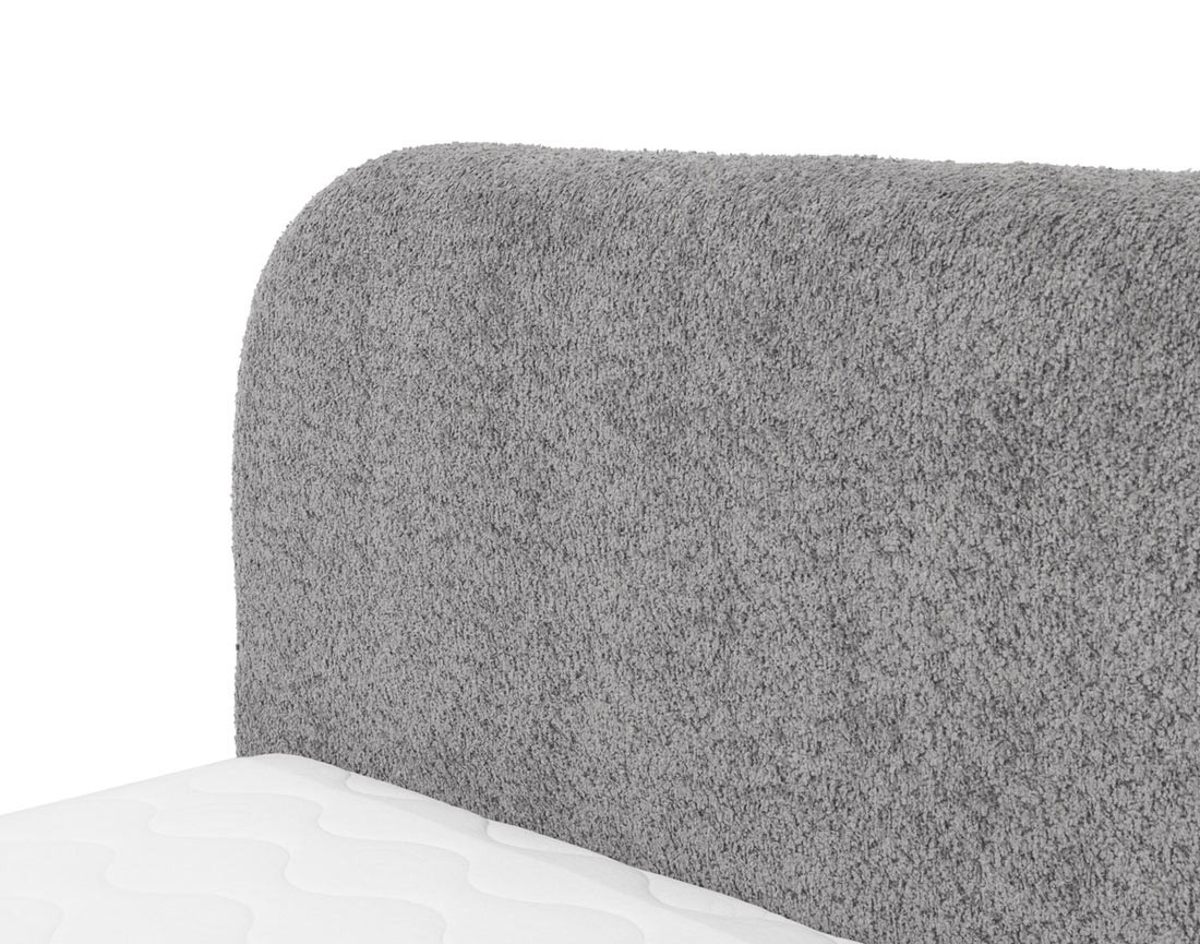 Lit coffre 180x200 cm en tissu bouclette Orane