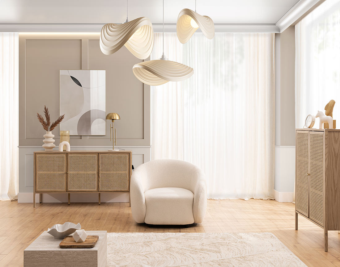 Fauteuil en tissu bouclette Flore