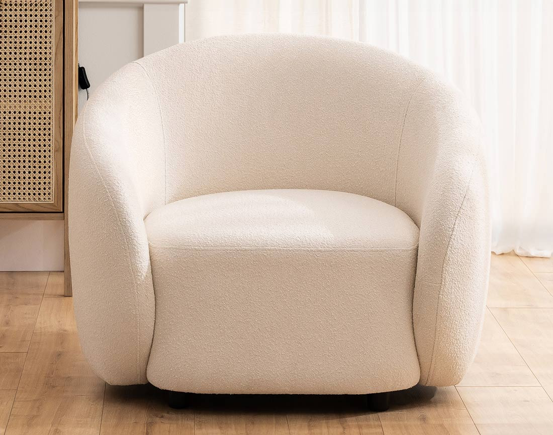 Fauteuil en tissu bouclette Flore