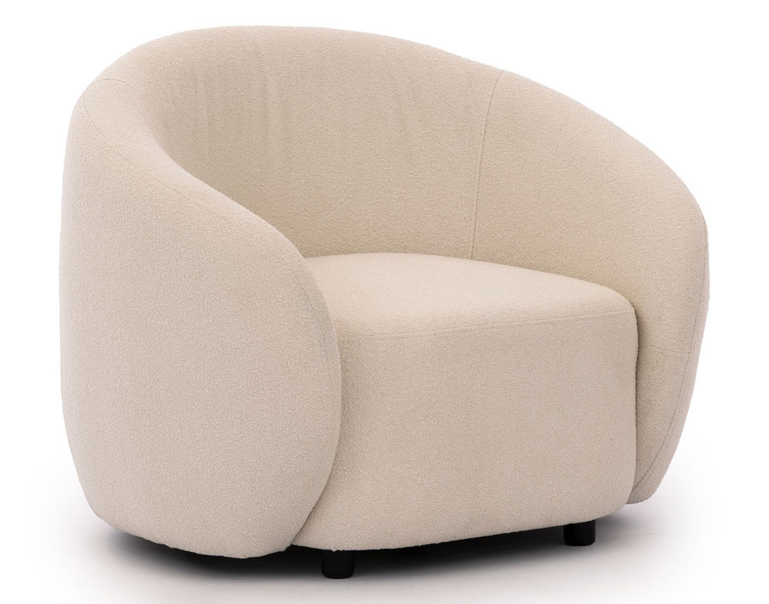 Fauteuil en tissu bouclette Flore