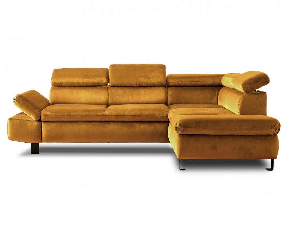 Canapé d'angle convertible 5 places avec têtières Nairobi - Droit