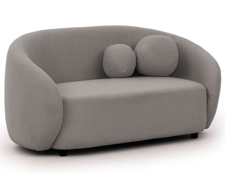 Canapé droit 2 places en tissu bouclette Flore