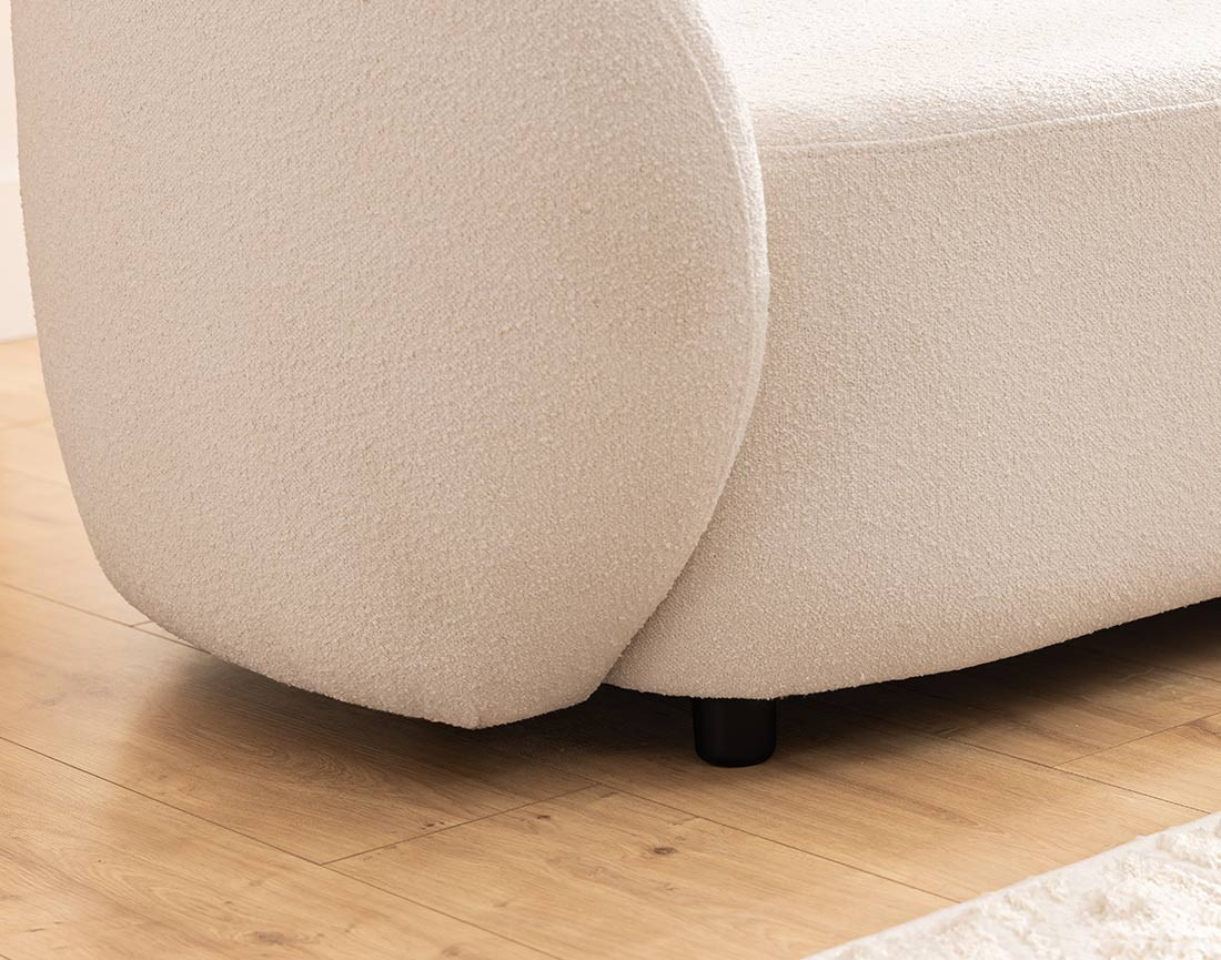 Fauteuil en tissu bouclette Flore