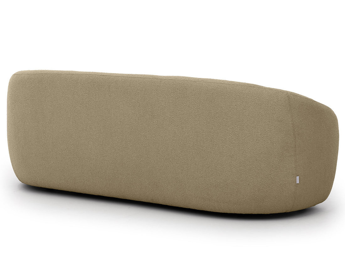 Canapé droit 3 places en tissu bouclette Flore