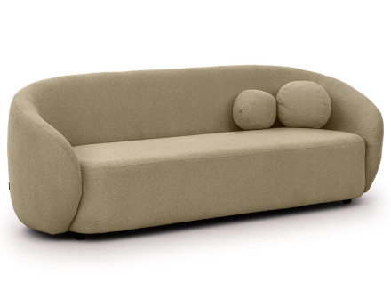 Canapé droit 3 places en tissu bouclette Flore