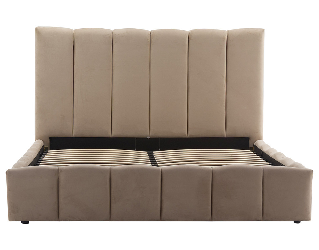 Lit coffre 160x200 cm en velours sommier inclus Mermaid