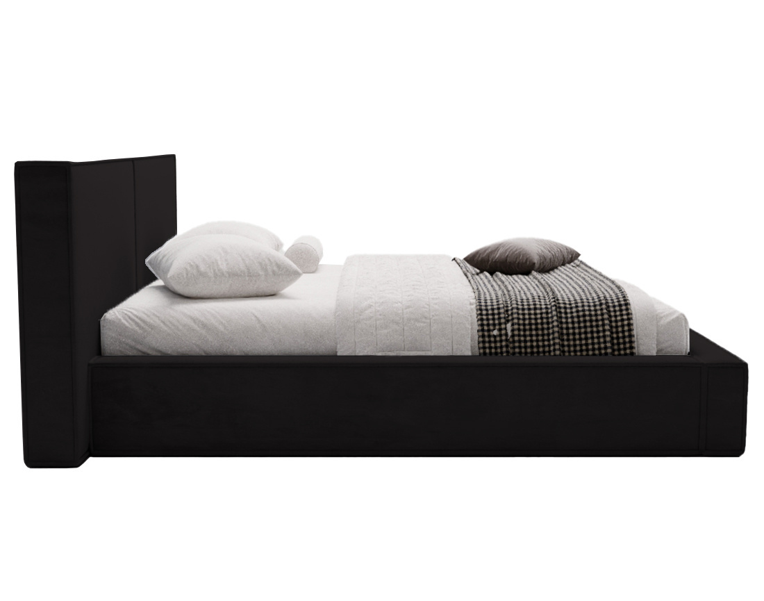 Lit coffre 140x200 cm sommier inclus en velours Eros