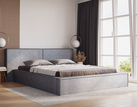 Lit coffre 160x200 cm sommier inclus en velours Eros