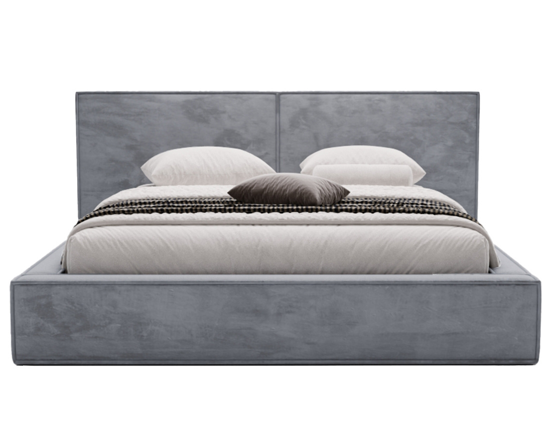 Lit coffre 160x200 cm sommier inclus en velours Eros