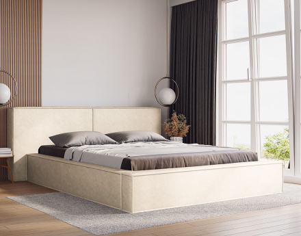 Lit coffre 180x200 cm sommier inclus en velours Eros